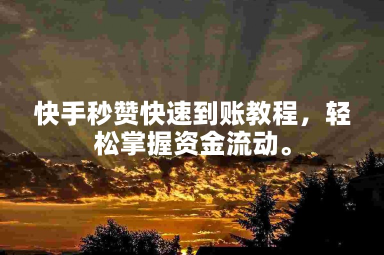 快手秒赞快速到账教程，轻松掌握资金流动。