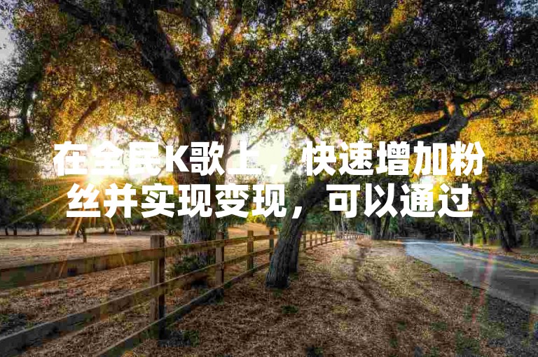 在全民K歌上，快速增加粉丝并实现变现，可以通过二十四小时自助下单商城来实现。