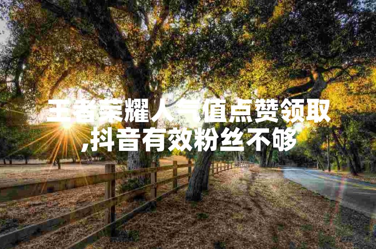 王者荣耀人气值点赞领取,抖音有效粉丝不够500怎么办