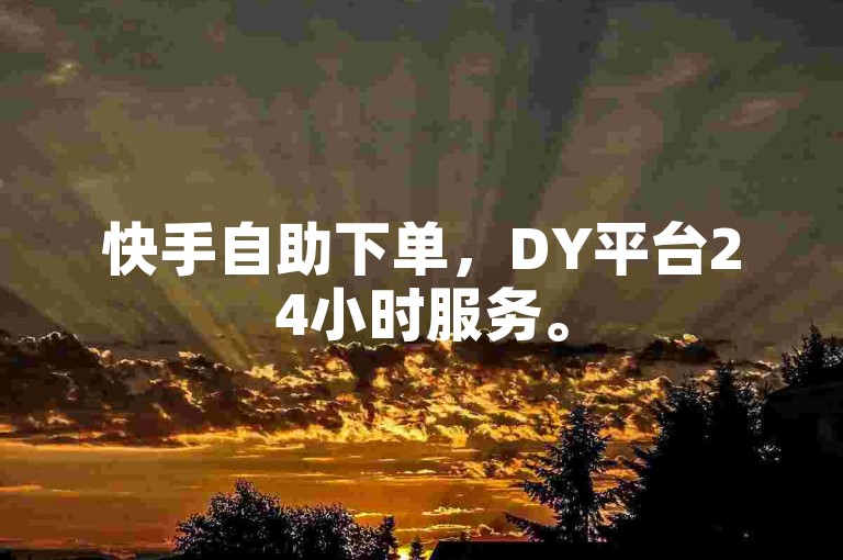快手自助下单，DY平台24小时服务。