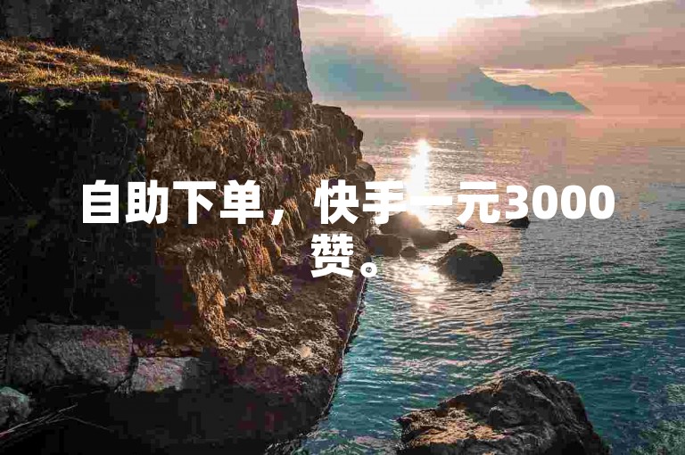 自助下单，快手一元3000赞。