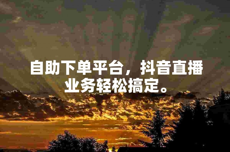 自助下单平台，抖音直播业务轻松搞定。