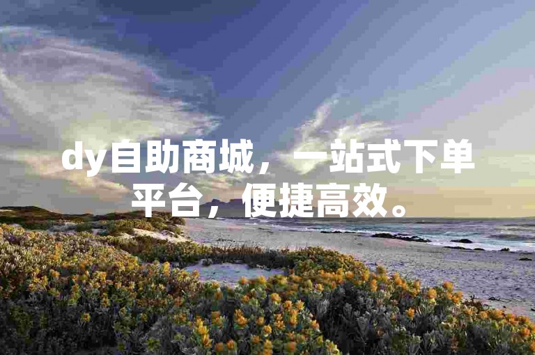 dy自助商城，一站式下单平台，便捷高效。