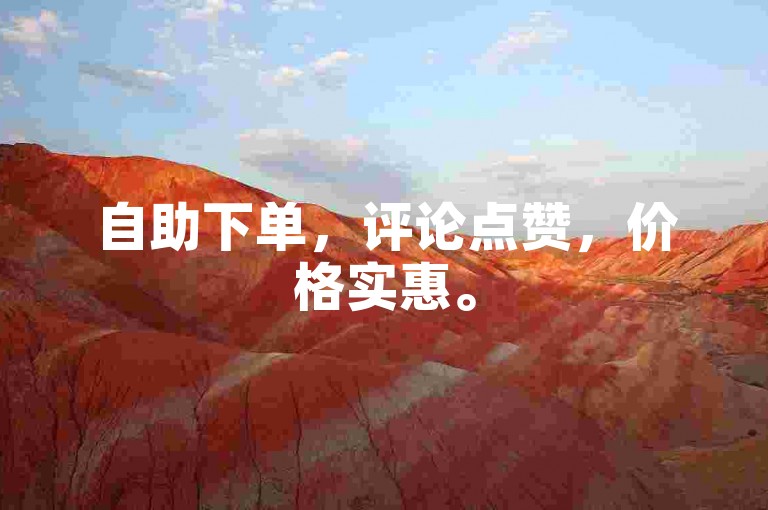 自助下单，评论点赞，价格实惠。