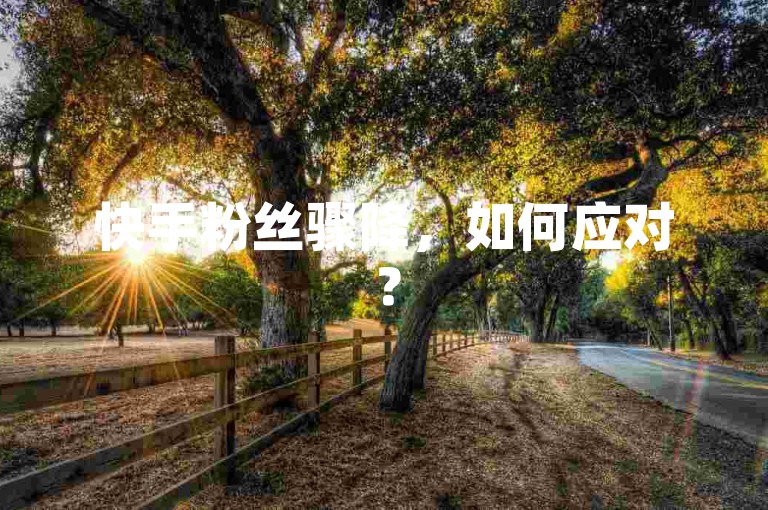 快手粉丝骤降，如何应对？
