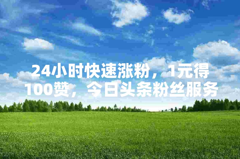 24小时快速涨粉，1元得100赞，今日头条粉丝服务。