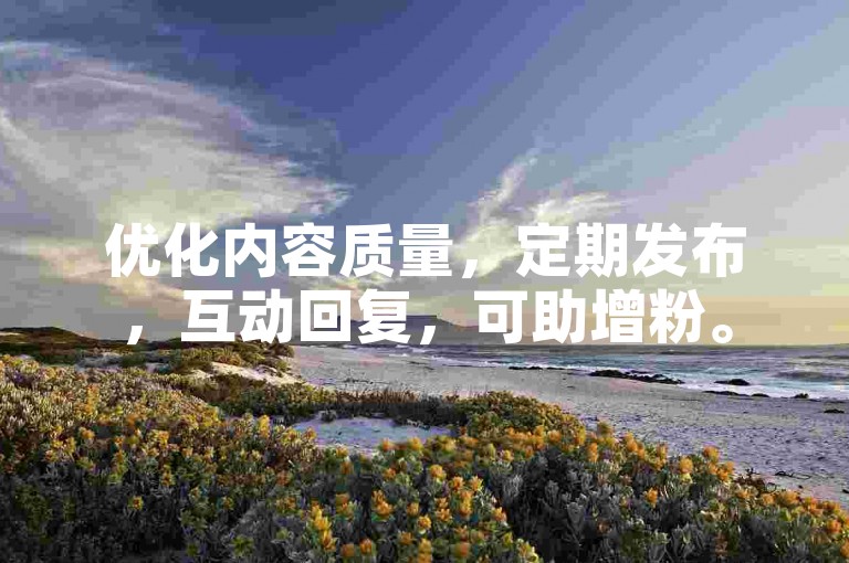 优化内容质量，定期发布，互动回复，可助增粉。