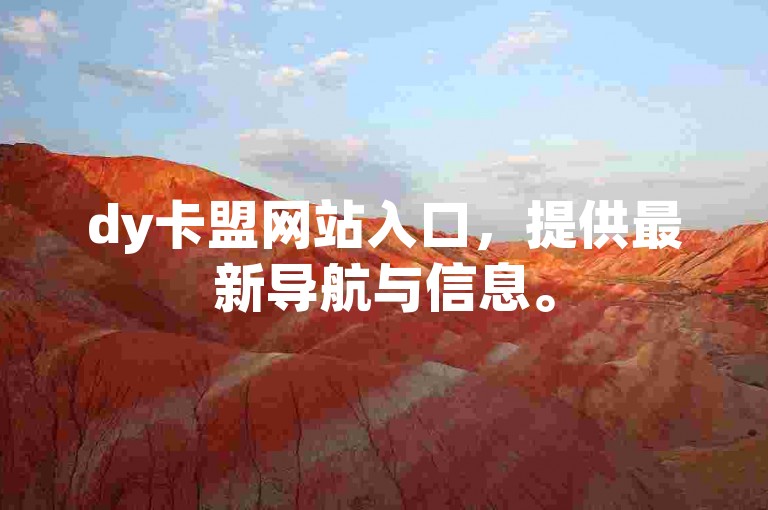 dy卡盟网站入口，提供最新导航与信息。