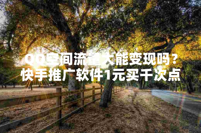 QQ空间流量大能变现吗？快手推广软件1元买千次点击。