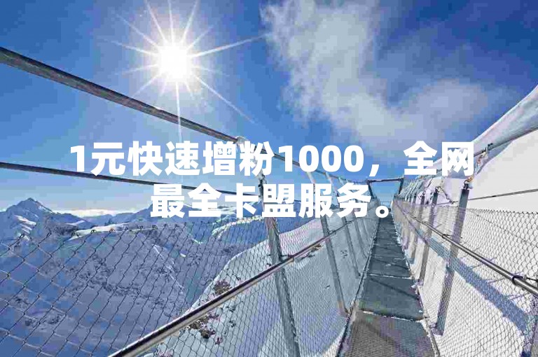 1元快速增粉1000，全网最全卡盟服务。