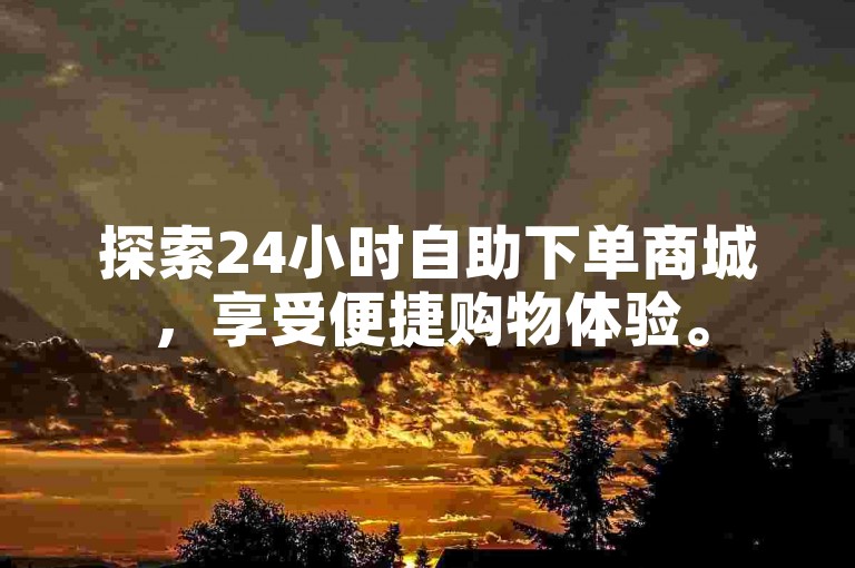 探索24小时自助下单商城，享受便捷购物体验。
