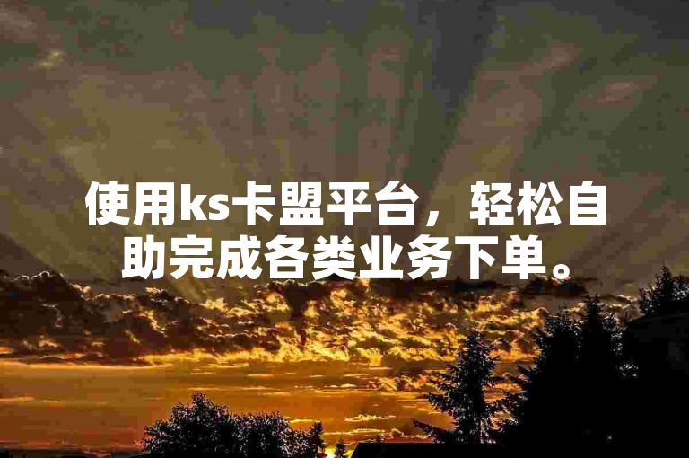 使用ks卡盟平台，轻松自助完成各类业务下单。