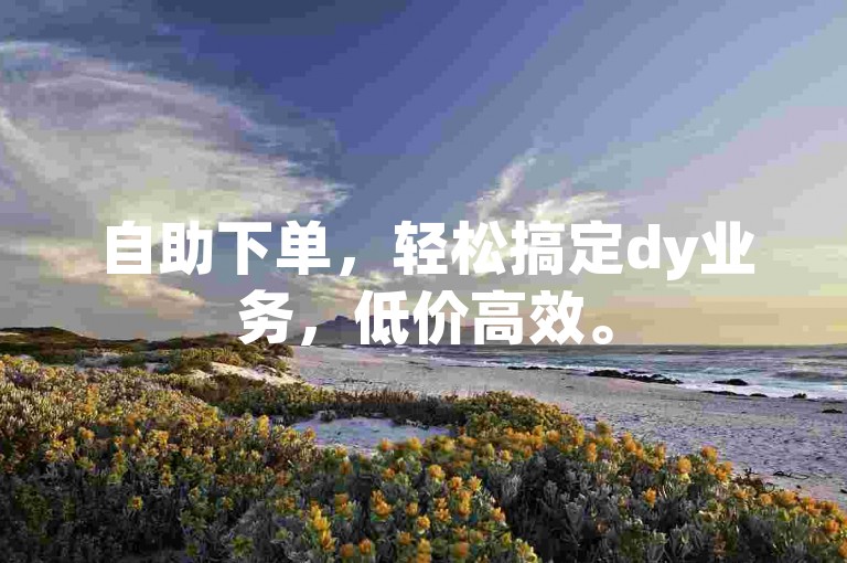 自助下单，轻松搞定dy业务，低价高效。