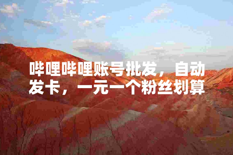哔哩哔哩账号批发，自动发卡，一元一个粉丝划算吗？图片展示。