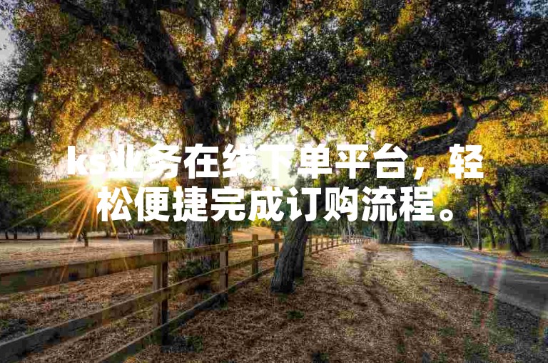 ks业务在线下单平台，轻松便捷完成订购流程。