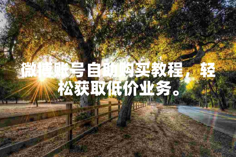 微博账号自助购买教程，轻松获取低价业务。