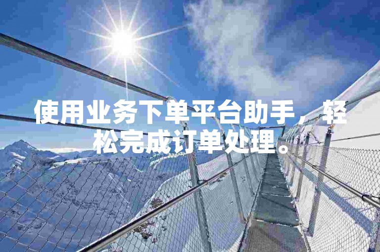 使用业务下单平台助手，轻松完成订单处理。