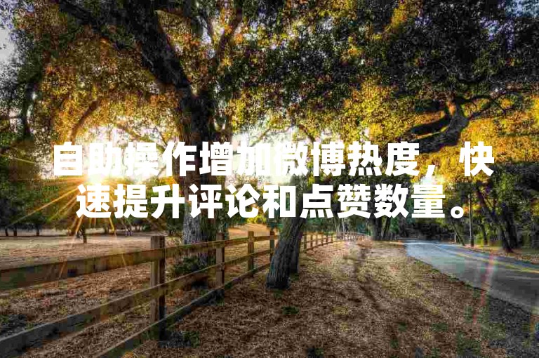 自助操作增加微博热度，快速提升评论和点赞数量。