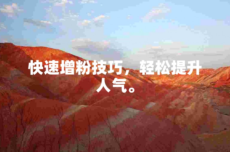 快速增粉技巧，轻松提升人气。