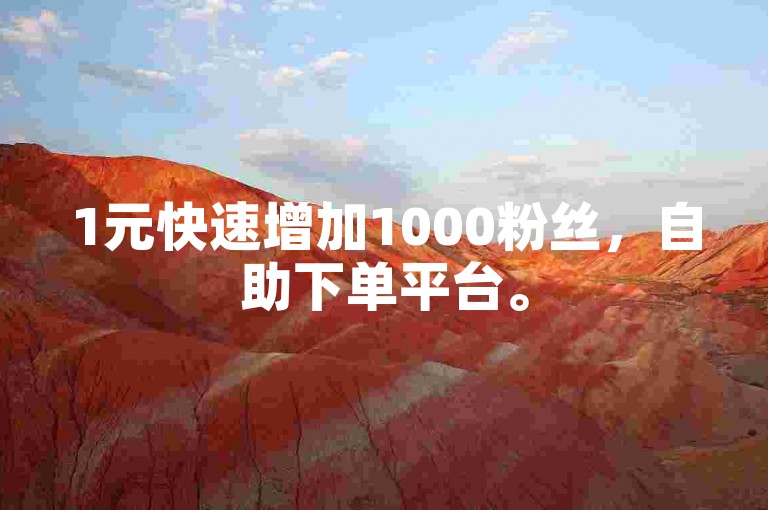 1元快速增加1000粉丝，自助下单平台。