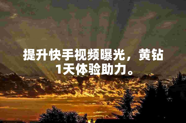 提升快手视频曝光，黄钻1天体验助力。