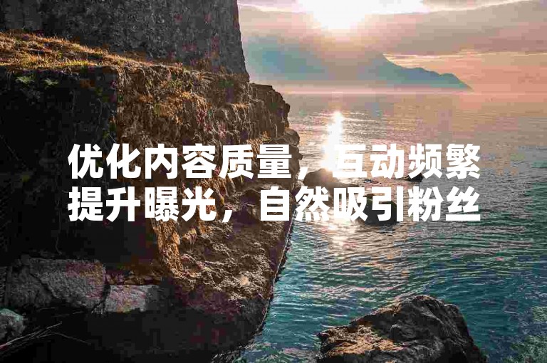 优化内容质量，互动频繁提升曝光，自然吸引粉丝增长。