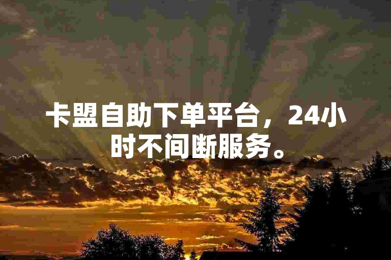 卡盟自助下单平台，24小时不间断服务。