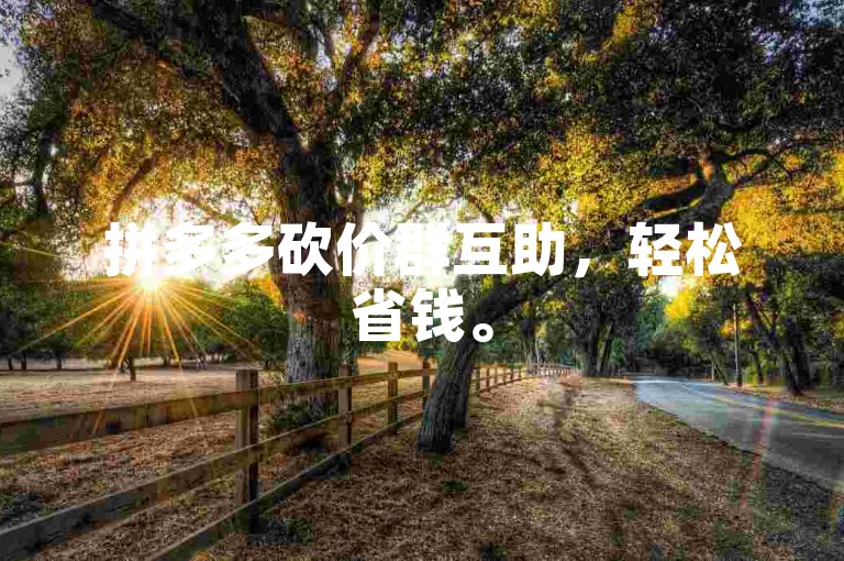 拼多多砍价群互助，轻松省钱。