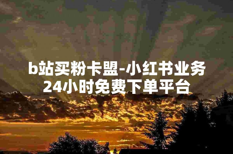 b站买粉卡盟-小红书业务24小时免费下单平台