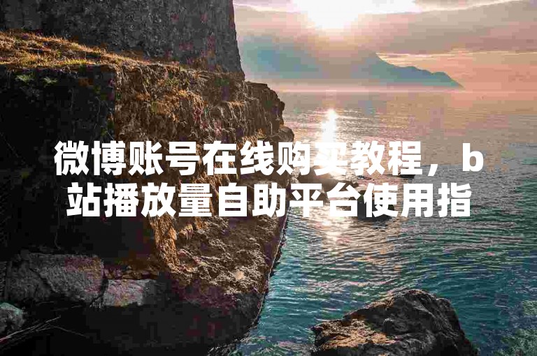 微博账号在线购买教程，b站播放量自助平台使用指南。
