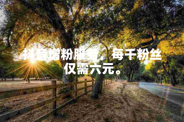 抖音增粉服务，每千粉丝仅需六元。