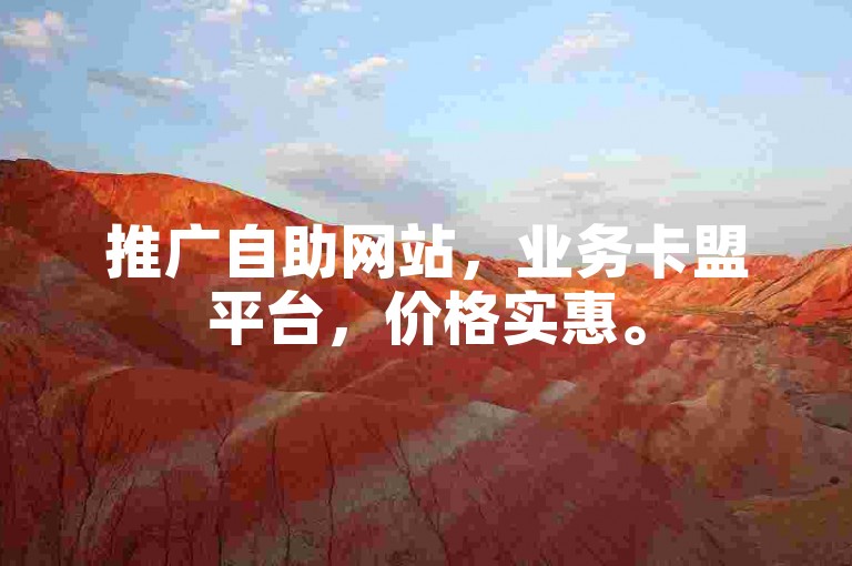 推广自助网站，业务卡盟平台，价格实惠。