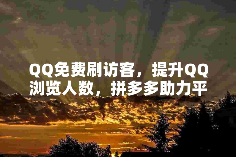 QQ免费刷访客，提升QQ浏览人数，拼多多助力平台入口。