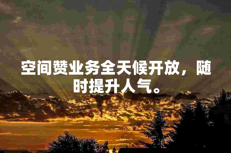 空间赞业务全天候开放，随时提升人气。