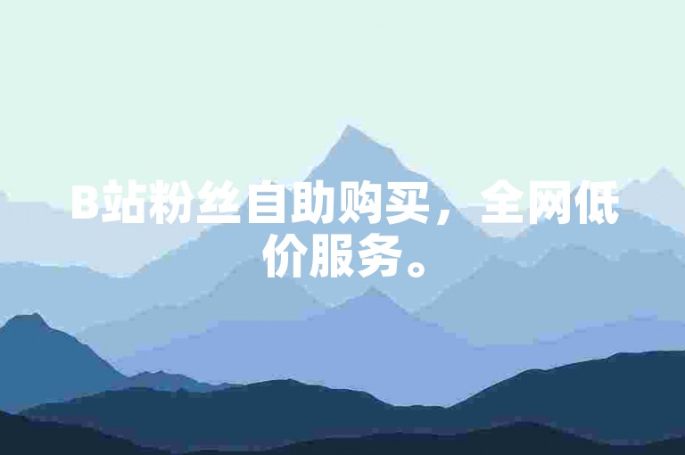 B站粉丝自助购买，全网低价服务。