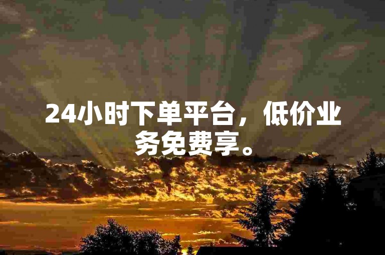 24小时下单平台，低价业务免费享。