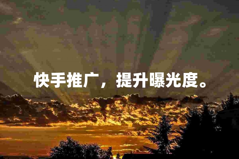 快手推广，提升曝光度。