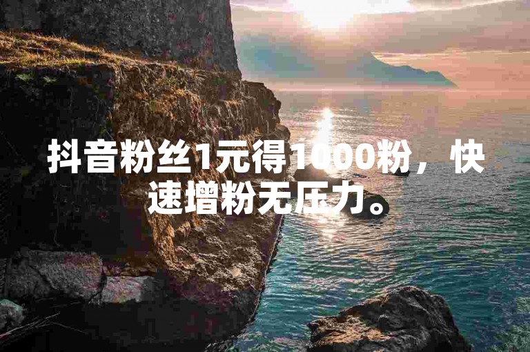 抖音粉丝1元得1000粉，快速增粉无压力。