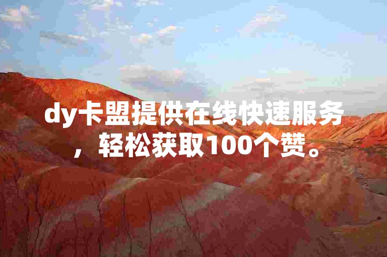 dy卡盟提供在线快速服务，轻松获取100个赞。