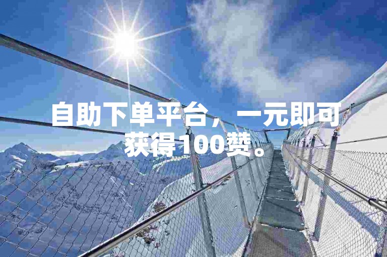 自助下单平台，一元即可获得100赞。