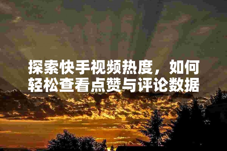 探索快手视频热度，如何轻松查看点赞与评论数据？新手必学！