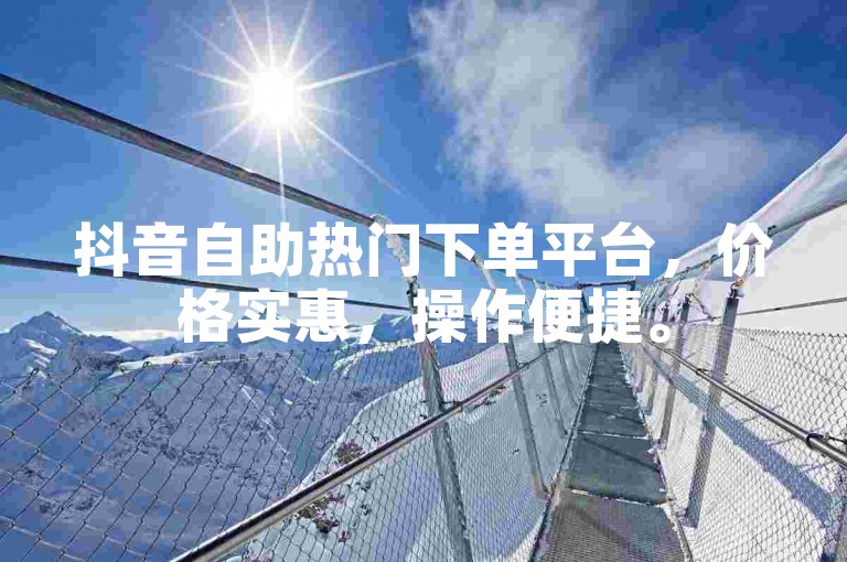 抖音自助热门下单平台，价格实惠，操作便捷。