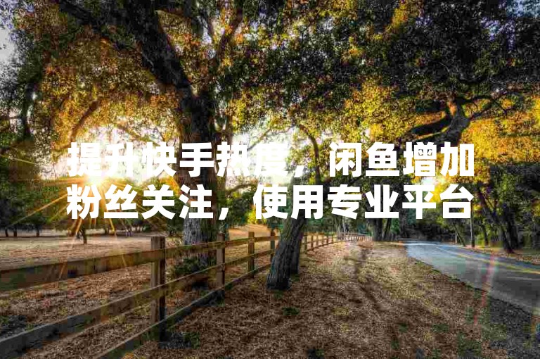 提升快手热度，闲鱼增加粉丝关注，使用专业平台助力。