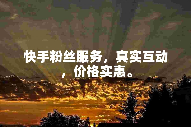 快手粉丝服务，真实互动，价格实惠。