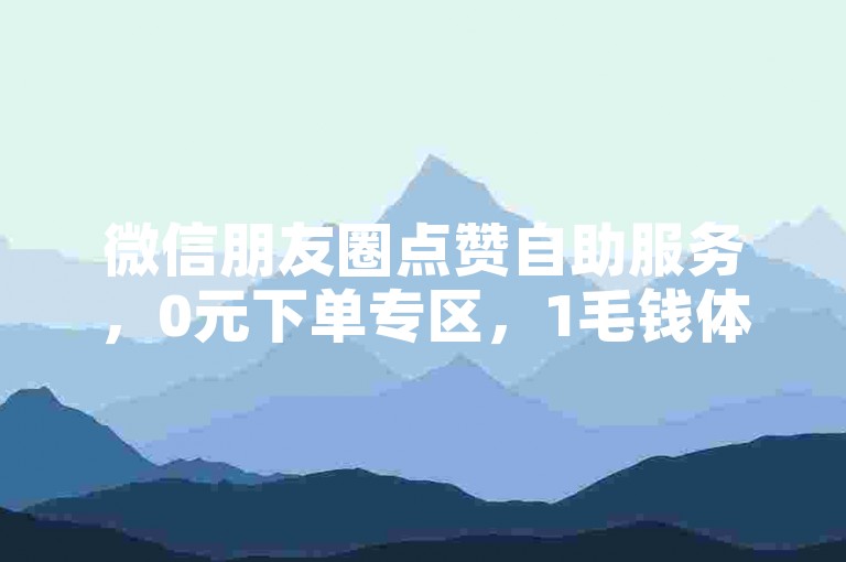 微信朋友圈点赞自助服务，0元下单专区，1毛钱体验。