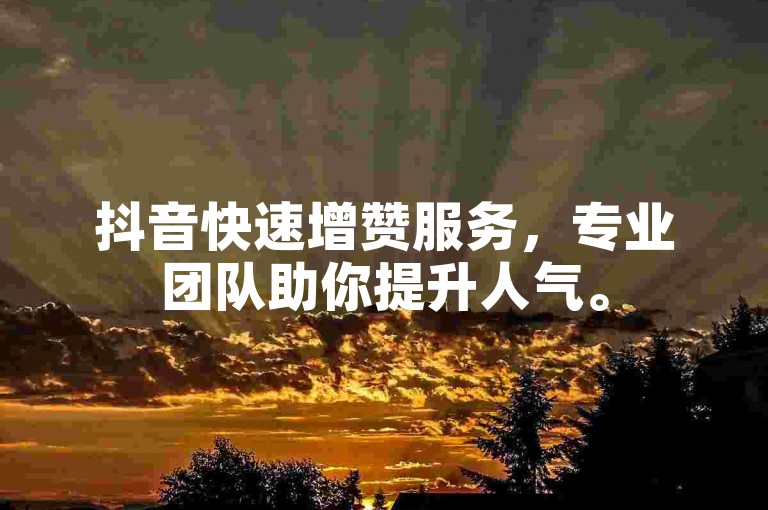 抖音快速增赞服务，专业团队助你提升人气。