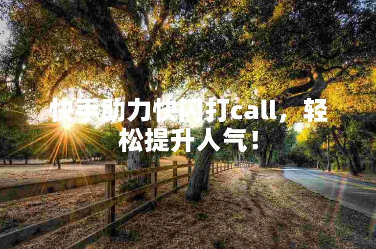快手助力快闪打call，轻松提升人气！