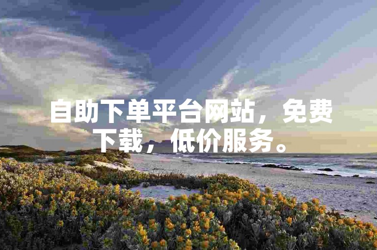 自助下单平台网站，免费下载，低价服务。