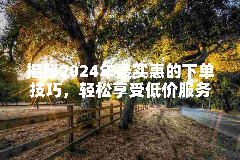 揭秘2024年最实惠的下单技巧，轻松享受低价服务！
