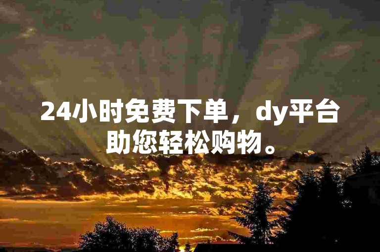 24小时免费下单，dy平台助您轻松购物。